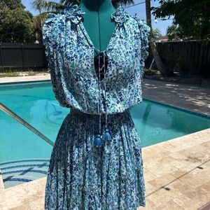 Poupette St. Barth Blue Floral Dress